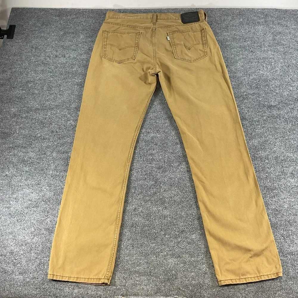 Levi's 514 Straight Jeans Men 34x34 Tan Khaki Denim Pants Levi Strauss 514 Strai